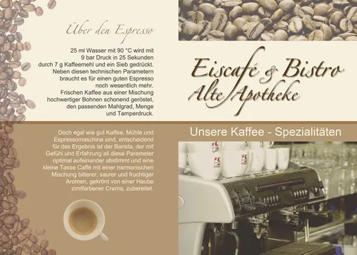 Gestaltete Kaffeekarte