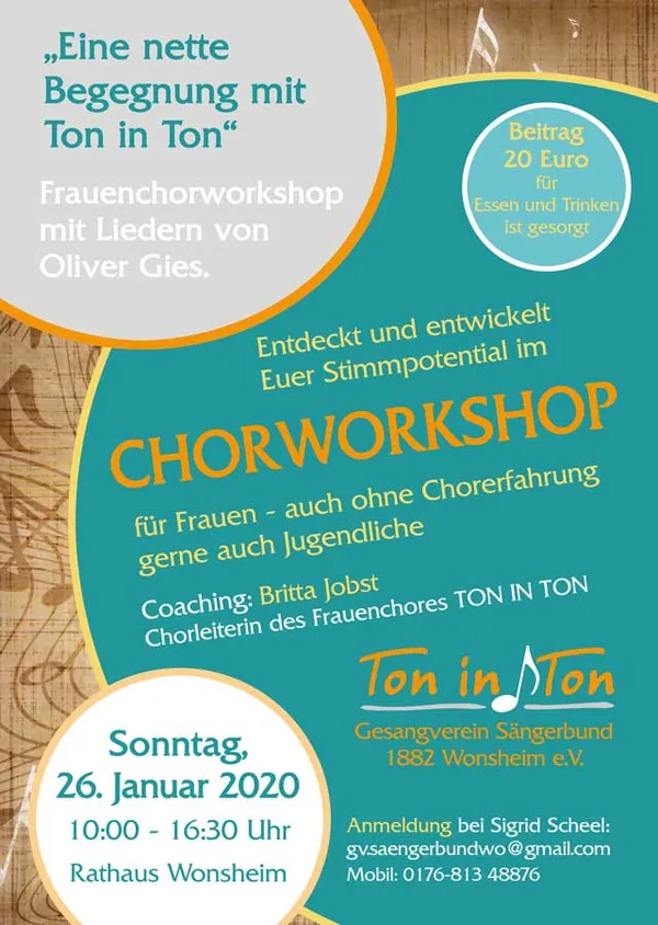 Flyer für einen Chorworkshop
